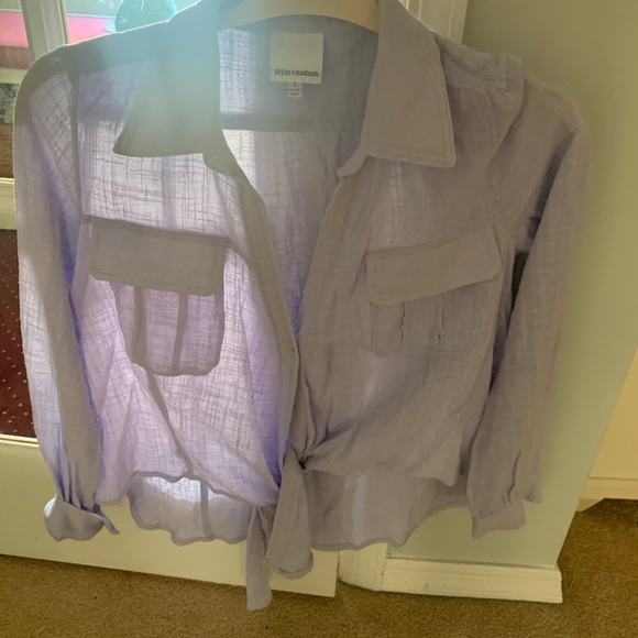 Skylar + Madison Tops - Skylar + Madison purple linen blouse